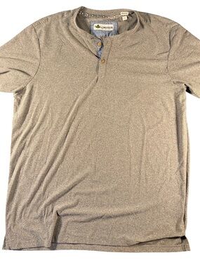 Tallwoods Men’s Short Sleeve Henley in Heather Gray Size L